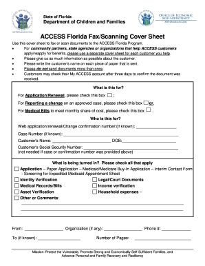 dcf access florida fax cover sheet